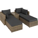 tectake Rotanlounge met aluminium frame San Domino - natuur, Tuin en Terras, Verzenden, Nieuw