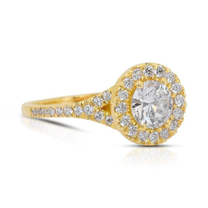 Bague - 18 carats Or jaune - 1.43ct. tw. Diamant (Naturelle), Handtassen en Accessoires, Ringen