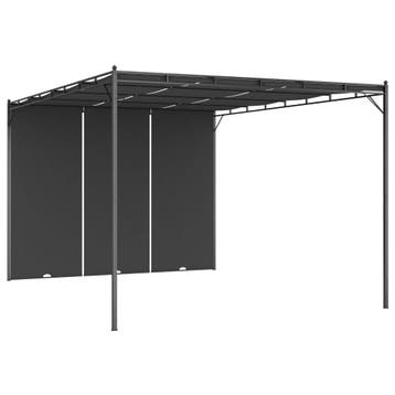 vidaXL Tuinprieel met zijgordijn 4x3x2,25 m antraciet, Tuin en Terras, Verzenden, Nieuw