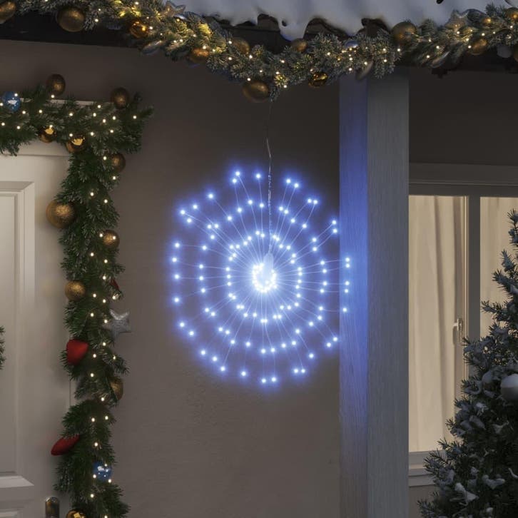 vidaXL Kerstverlichting vuurwerk 2 st 140 koudwitte LEDs 17, Divers, Noël, Envoi