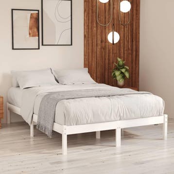vidaXL Bedframe massief grenenhout wit 160x200 cm, Verzenden, Nieuw