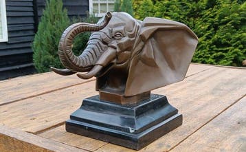 Sculpture, olifant sculptuur brons - 18 cm - bronze et