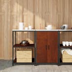 vidaXL Keukenopbergsysteem met plank 2 pcs Roestig, Huis en Inrichting, Verzenden, Nieuw