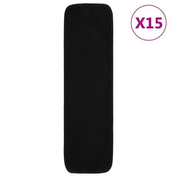 vidaXL Trapmatten 15 st anti-slip rechthoekig 75x20 cm zwart, Verzenden