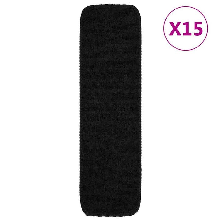 vidaXL Trapmatten 15 st anti-slip rechthoekig 75x20 cm zwart, Bricolage & Construction, Échelles & Escaliers, Envoi