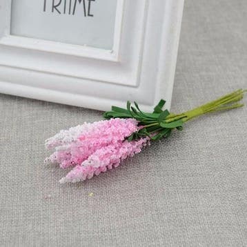Lavendel Hard Pink Roze Foam Kunstbloem Bundel 10 stuks, Nieuw