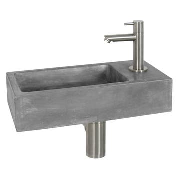 Fonteinset Differnz Juti Rechts 38.5x18.5x9 cm Beton Grijs, Doe-het-zelf en Bouw, Ophalen of Verzenden, Nieuw, Chroom, Overige typen
