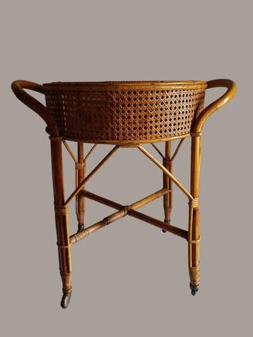 Serveerwagen - Bamboe, Paglia di vienna - Karretje van, Antiek en Kunst
