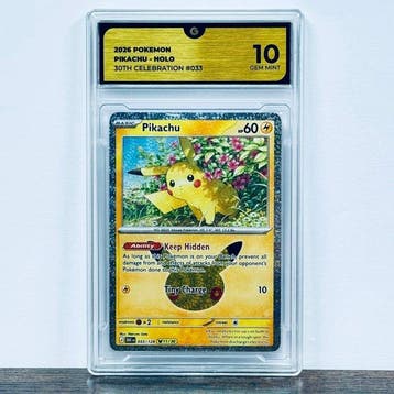 Pokémon Graded card - Pikachu 033 - 30th Anniversary –, Nieuw