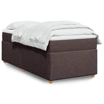 vidaXL Boxspring met matras stof donkerbruin 90x200 cm, Verzenden, Nieuw
