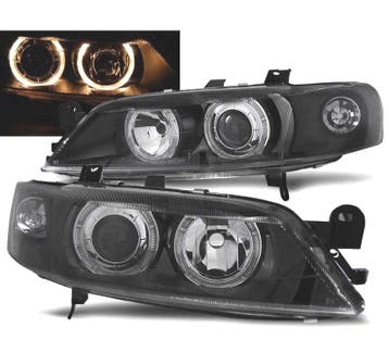 Phares Pour Opel Vectra B 99-02 Angel Eyes Fond Noir, Verzenden