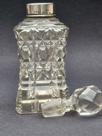 Antique - Parfumfles - .925 zilver - Zilveren Vanity-potje