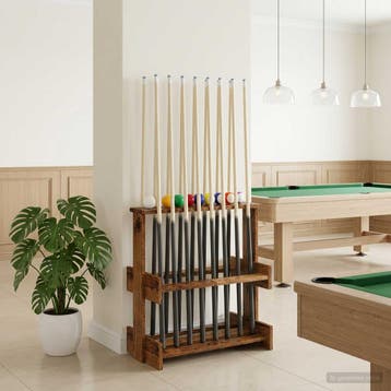 vidaXL Biljartkeu-stand Bewerkt hout 60 x 35 x 60 cm Oud, Verzenden