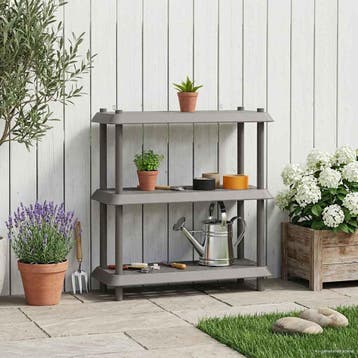 vidaXL Plankenunit 3-laags 100 x 40 x 96 cm PP Lichtgrijs, Verzenden