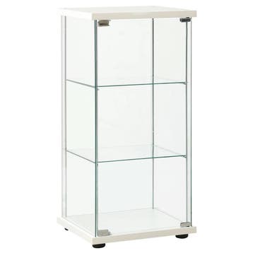 vidaXL Vitrinekast gehard glas wit, Verzenden, Nieuw