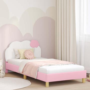 vidaXL Kinderen bedframe met hoofdboard Roze 90 x 190 cm PU, Verzenden, Nieuw
