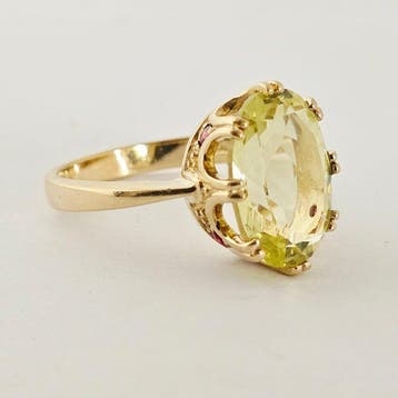 Sans prix de réserve - Bague de cocktail - 9 carats Or jaune