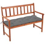 vidaXL Tuinbank met kussen 120 cm massief acaciahout, Tuin en Terras, Tuinsets en Loungesets, Verzenden, Nieuw