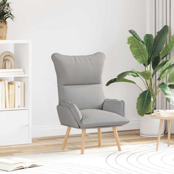 vidaXL Fauteuil Wolkgrijs Stof en multiplex, Verzenden