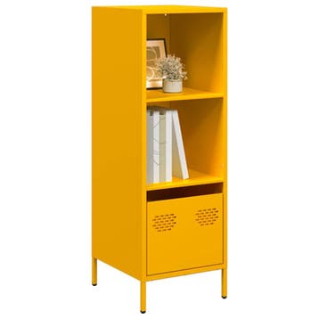 vidaXL Hoge kast 35x39x103,5 cm staal mosterdgeel, Verzenden, Nieuw
