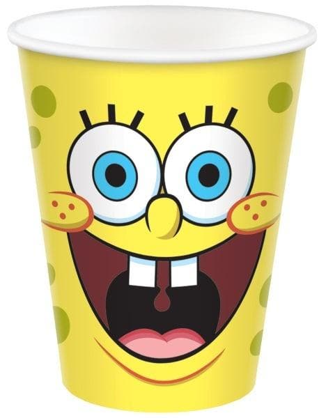 Spongebob Bekers 250ml 8st, Hobby en Vrije tijd, Feestartikelen, Nieuw, Verzenden