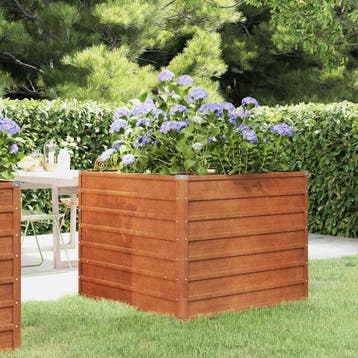 vidaXL Plantenbak verhoogd 100x100x77 cm cortenstaal roestig, Verzenden, Nieuw