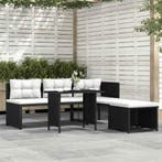 vidaXL 4-delige Loungeset poly rattan zwart, Jardin & Terrasse, Verzenden, Loungeset