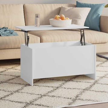 vidaXL Salontafel 102x55,5x52,5 cm bewerkt hout wit, Huis en Inrichting, Verzenden, Nieuw