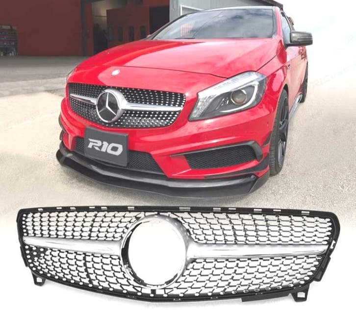 Calandre Pour Mercedes Classe A W176 16-18 Look Diamond Chro, Auto-onderdelen, Carrosserie, Verzenden