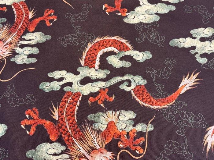 Het Keizerlijke Draak tussen de Wolken - Meubelstof - 3 m -, Antiquités & Art, Tapis & Textile