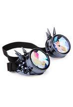 Goggles Steampunk Bril Spikes Gunmetal Antraciet Montuur Cal, Ophalen of Verzenden, Nieuw