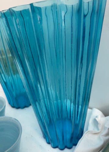 Vaas (4) - Glas - Vintage Scandinavisch