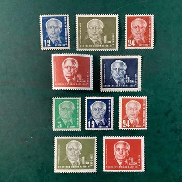 Duitse Democratische Republiek (DDR) 1950/1952 - Pieck I en, Postzegels en Munten, Gestempeld