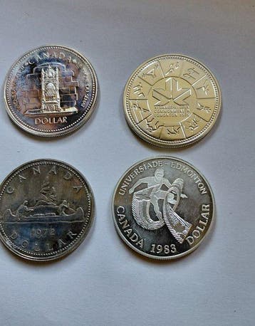Canada. Elizabeth II. 1 Dollar 1972-1983 (Lotto di 4 monete)