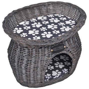 vidaXL Kattenbed/huis/krabpaal met kussen wilgen, Verzenden, Nieuw
