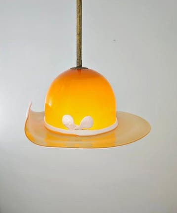 Lampe à suspendre - Verre de Murano - Design Italia 1970, Antiquités & Art