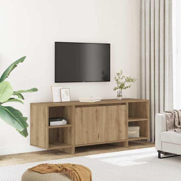 vidaXL Tv-meubel 130x35x50 cm bewerkt hout artisanaal, Verzenden