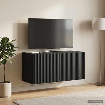 vidaXL Wandmontage TV-kast Zwart 59,5 x 31 x 30 cm Bewerkt, Verzenden, Nieuw