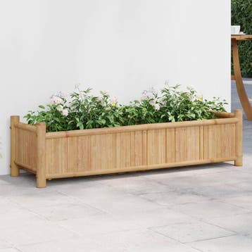 vidaXL Plantenbak 100x30x25 cm bamboe, Verzenden, Nieuw