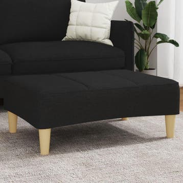 vidaXL Voetenbank 77x55x31 cm stof zwart, Verzenden, Nieuw