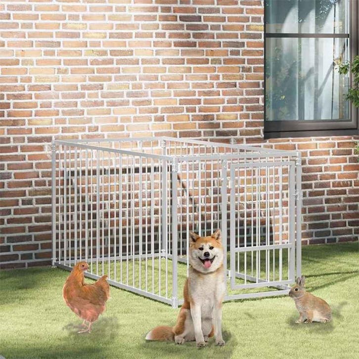vidaXL Hondenkennel voor buiten 100x200x100 cm, Dieren en Toebehoren, Hondenbenches, Nieuw, Verzenden