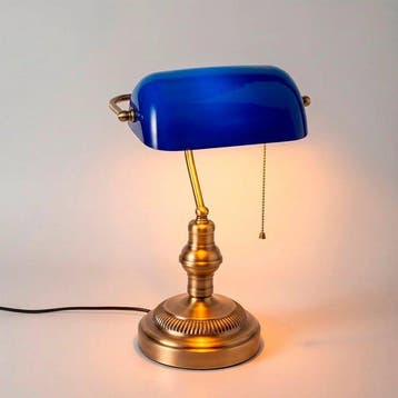 generico - Bankierslamp - bankier - Verguld messing, glas -