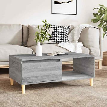 vidaXL Salontafel 90x50x36,5 cm bewerkt hout grijs sonoma, Verzenden, Nieuw