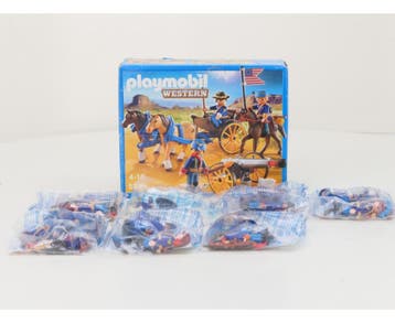 Playmobil Noordelijk leger met generaal en kanontransport..., Hobby en Vrije tijd, Ophalen of Verzenden, Gebruikt