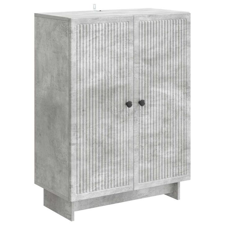 vidaXL Dressoir Betongrijs 66 x 34,5 x 90 cm Bewerkt hout, Huis en Inrichting, Kasten | Dressoirs, Nieuw, Verzenden