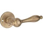 Deurklink op ongeveerd rozet Barock/facet messing antiek, Nieuw