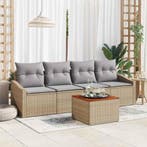 vidaXL Tuinbank Set met opslag 5 pcs Beige en Lichtgrijs, Verzenden