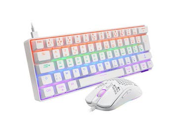 ISY -   Gaming Toetsenbord Azerty + Gamingmuis - Wit, Verzenden