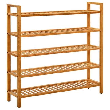 vidaXL Schoenenrek met 5 schappen 100x27x100 cm massief, Verzenden, Nieuw