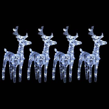 vidaXL Kerstrendieren 4 st 160 LEDs acryl koudwit, Verzenden, Nieuw